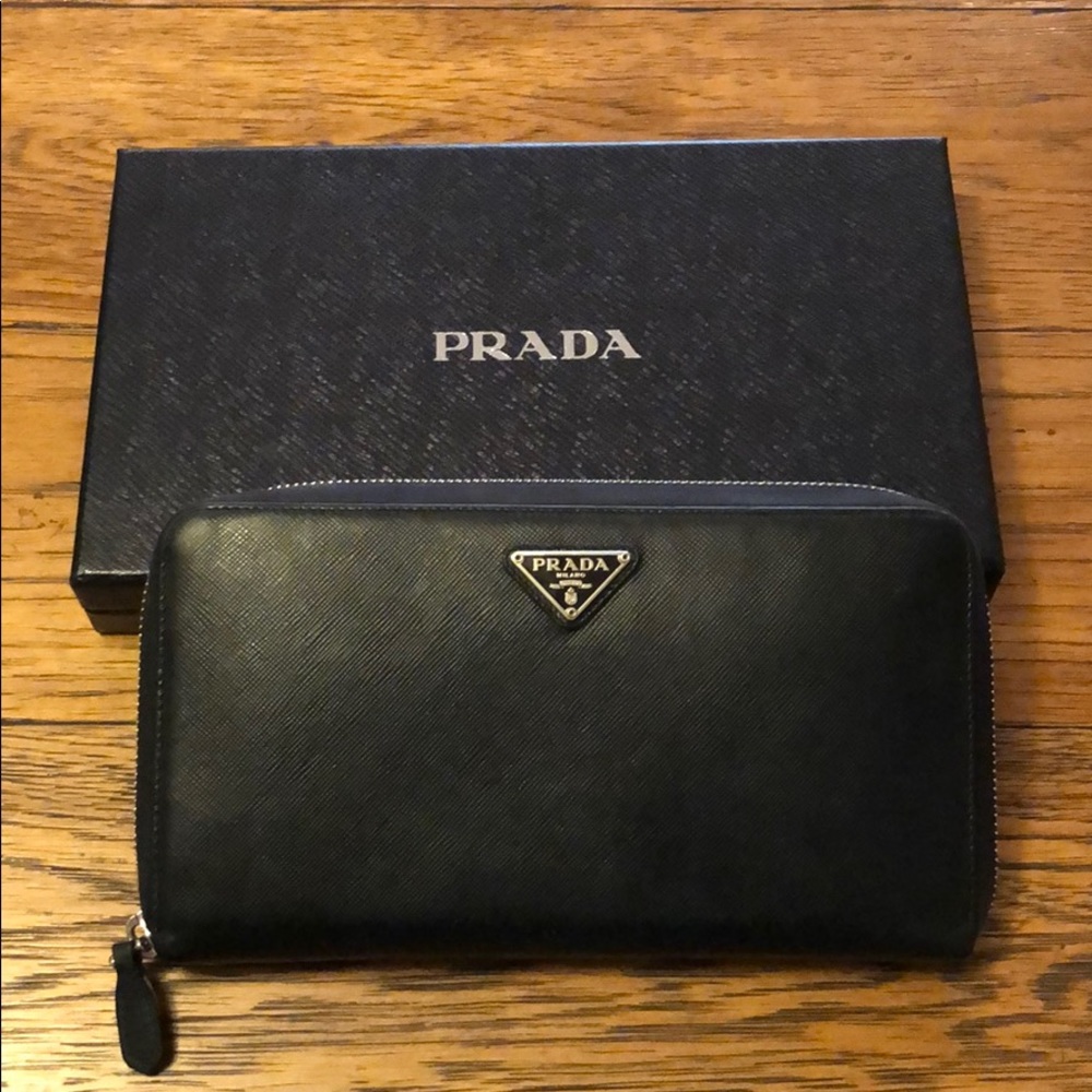 Prada Black Saffiano Wallet